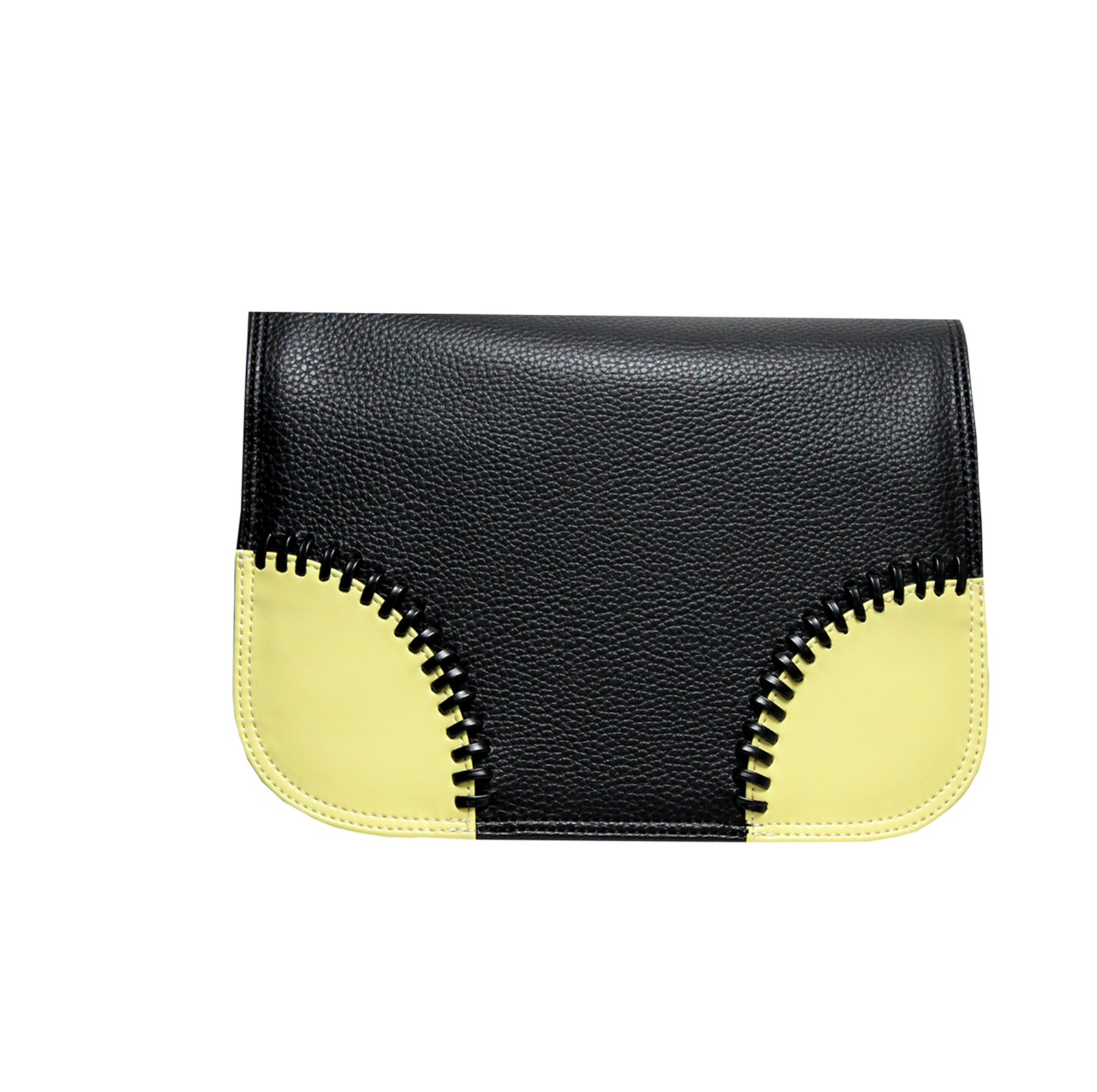schwarzes Design mit gelben Ecken für die Handtasche von Delieta soft