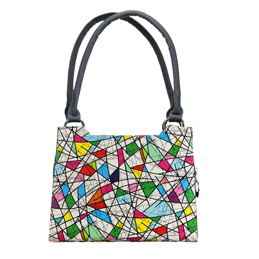 bunte Dreiecke im Picasso Style Handtasche Komplett 